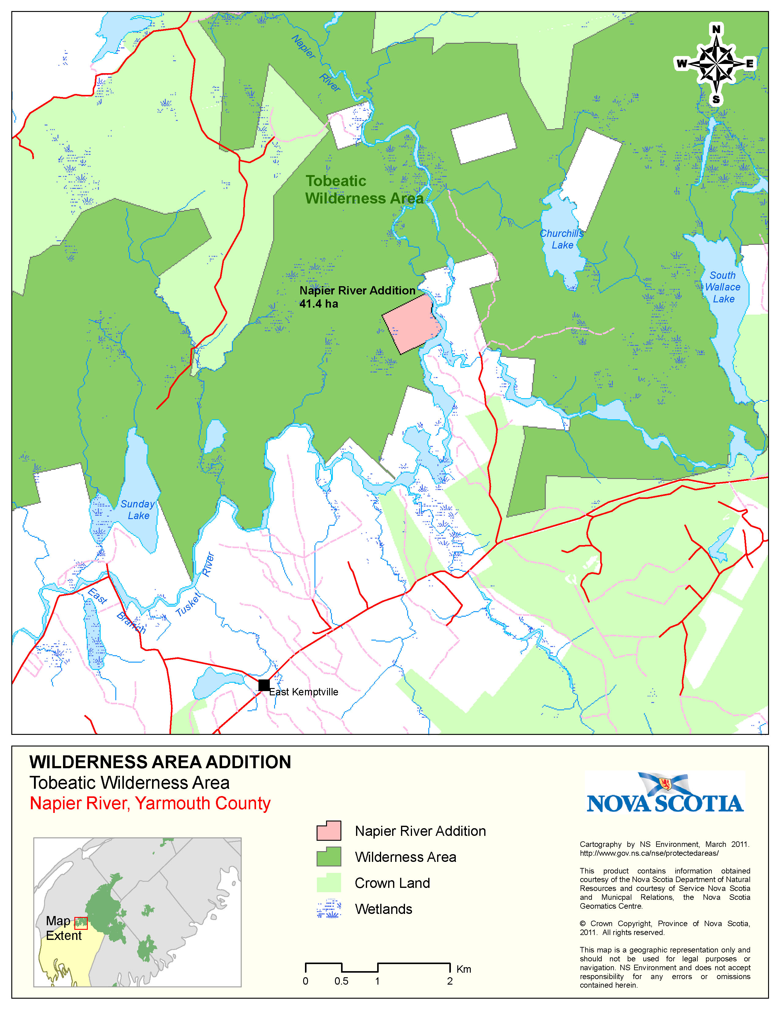 Approximate Boundaries of Crown Land at Napier River, Yarmouth County